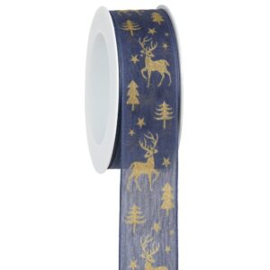 PP46 NASTRO WONDERLAND 40 MM 15 MT blu-oro (Cod. 40869-04)