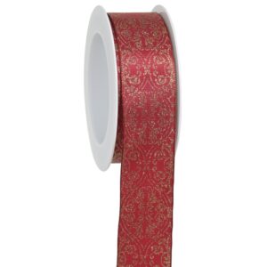 PP51 NASTRO ARABESCO 40 MM 15 MT rosso-oro (Cod. 40870-02)