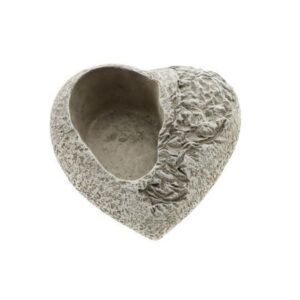 VASO CUORE CEMENTO 16X16XH6,5 CM grigio- (Cod. 40995-01)