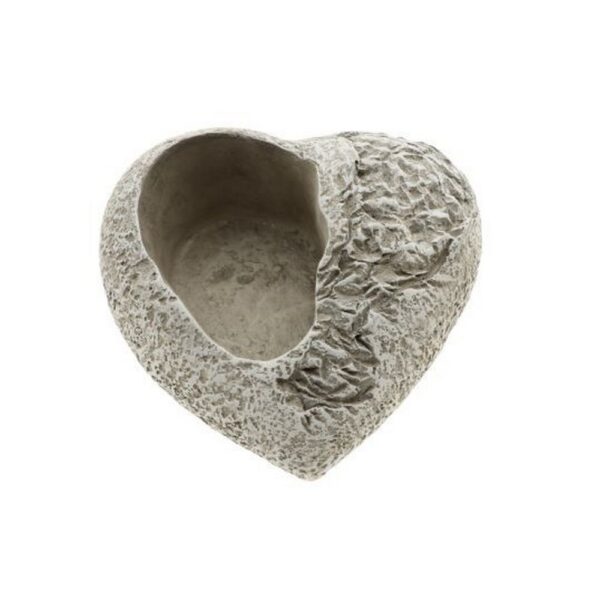 VASO CUORE CEMENTO 16X16XH6,5 CM grigio- (Cod. 40995-01)