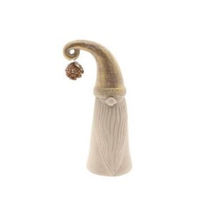 GNOMO KESSY CON PIGNA 14X9,5 H28 CM tortora-oro (Cod. 41036-01)