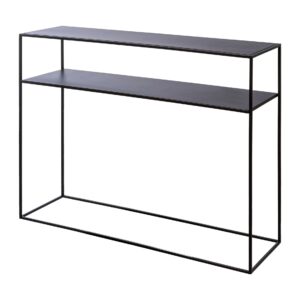 TAVOLO METALLO CON DUE RIPIANI 100X30X80 CM nero (Cod. 41044-01)