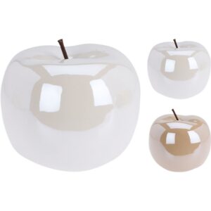 SET 24 PZ. MELA DECO CERAMICA 4CM ASSORTITO due-colori (Cod. 38918-02)