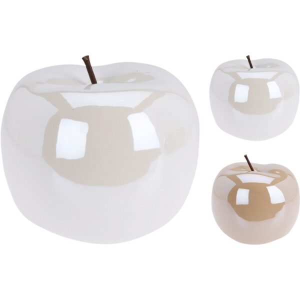 SET 24 PZ. MELA DECO CERAMICA 4CM ASSORTITO due-colori (Cod. 38918-02)