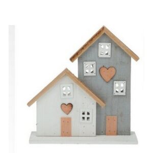 CASETTA LEGNO LED CON BATTERIA 28 CM grigio (Cod. 40630-03)