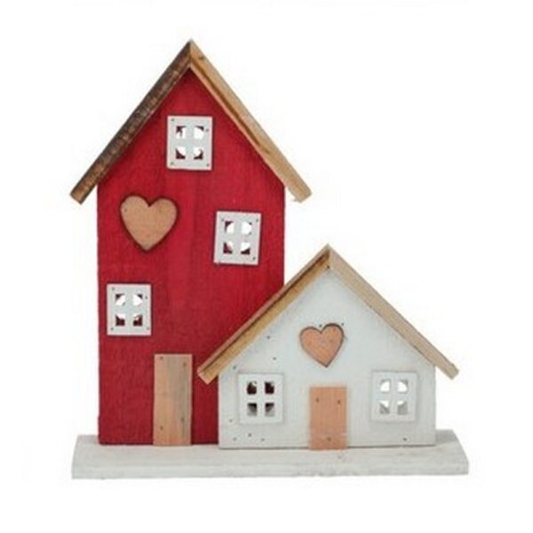 CASETTA LEGNO LED CON BATTERIA 28 CM rosso (Cod. 40630-02)