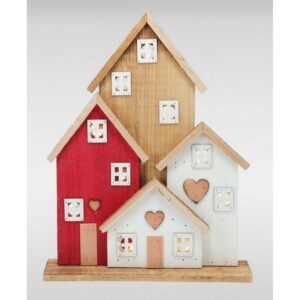CASETTA LEGNO LED CON BATTERIA 41 CM rosso (Cod. 40631-01)