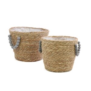 SET 2 PZ. CESTI TONDI ARCHER D24 H18,5 - D19 H16,5 CM naturale (Cod. 40749-01)