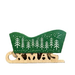 SLITTA FELTRO E LEGNO 20X11 CM verde (Cod. 38940-02)