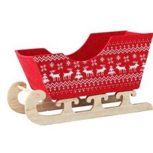 SLITTA DI LEGNO E FELTRO 12 CM  rosso (Cod. 40693-01)