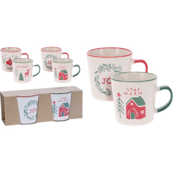 SET 2 TAZZA NATALIZIA 350 ML assortite (Cod. 40708-01)