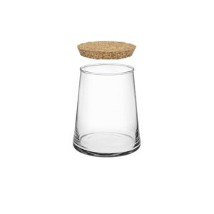 VASO VETRO CON TAPPO SUGHERO H16,5 D16 CM  (Cod. 40989-01)