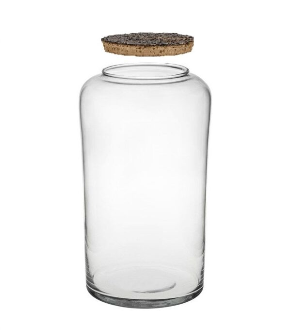 VASO VETRO CAPSULA TAPPO SUGHERO CORTECCIA H30 D19,5 CM  (Cod. 40988-01)