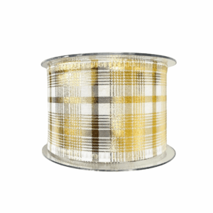 NASTRO SCOZZESE LAMINATO DECORLIFE MM 70 MT 10  oro-bianco (Cod. 40359-02)