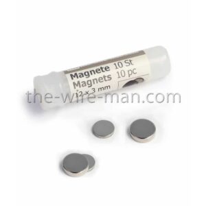 10 PZ. CALAMITA/MAGNETE CON DISCO METALLO MM 12 X 3 MM   (Cod. 41142-01)