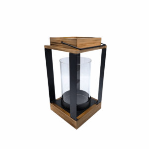 LANTERNA METALLO E LEGNO H29X15,5X15,5 CM nero (Cod. 38969-02)