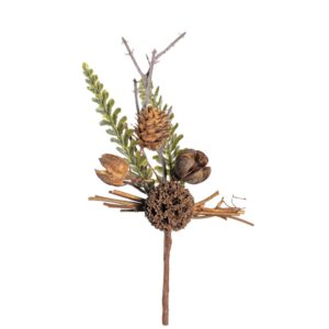 LL80 12 PZ. XMAS PICK PIGNE 18 CM naturale (Cod. 38958-01)