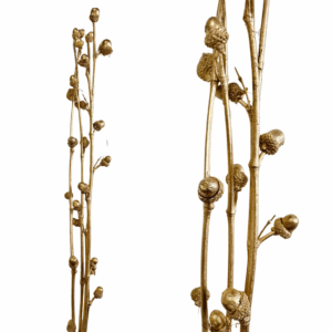4 PZ. RAMI CON GHIANDE H120 CM champagne (Cod. 41177-01)