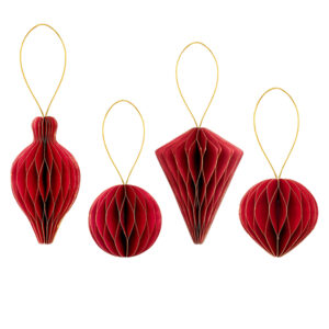 4 PZ. DECORAZIONE CARTA 8-10-13 CM rosso (Cod. 41173-01)