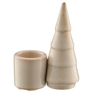 PORTA CANDELA PORCELLANA 6X3,5X8,5 CM albero-beige (Cod. 41074-02)