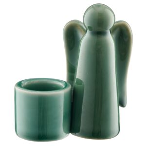 PORTA CANDELA PORCELLANA 6X3,5X8,5 CM angelo-verde (Cod. 41074-04)