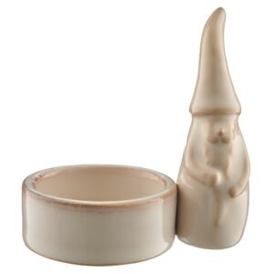 PORTA CANDELA PORCELLANA 9X5,5X8,5 CM gnomo-beige (Cod. 41075-03)