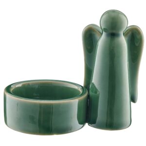 PORTA CANDELA PORCELLANA 9X5,5X8,5 CM angelo-verde (Cod. 41075-04)