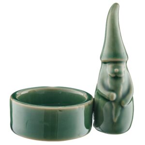 PORTA CANDELA PORCELLANA 9X5,5X8,5 CM gnomo-verde (Cod. 41075-06)