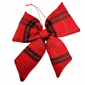 FIOCCO TESSUTO TARTAN  DA APPENDERE 19X18 CM rosso (Cod. 41202-01)