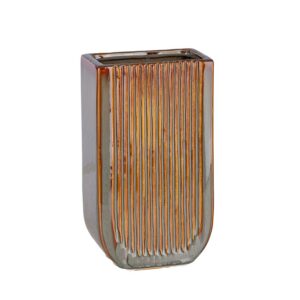 VASO RIGATO 14,5X9 H25 CM marrone-verde (Cod. 41250-01)