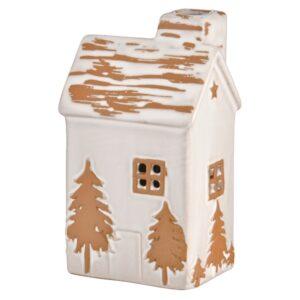 CASETTA IN PORCELLANA CON LED 6X7,5X13 CM grigio (Cod. 41084-01)