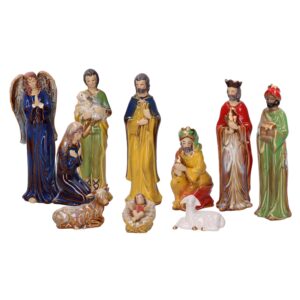 VG. SET 10 PZ. PRESEPE CERAMICA H22 CM blu (Cod. 41212-01)