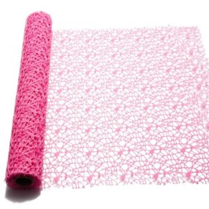 RETINA POLYCOTTON "SPIDER" DECOR MESH CM 48x5MT rosa-carico (Cod. 19632-12)