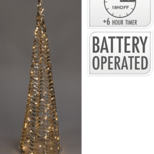 CONO PET CON 60 LED LUCE CALDA 60 CM oro (Cod. 40644-01)
