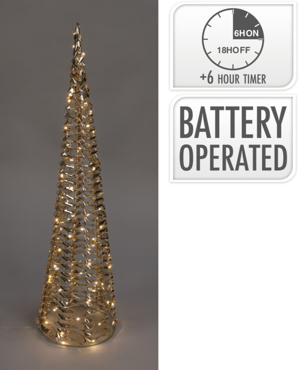 CONO PET CON 60 LED LUCE CALDA 60 CM oro (Cod. 40644-01)