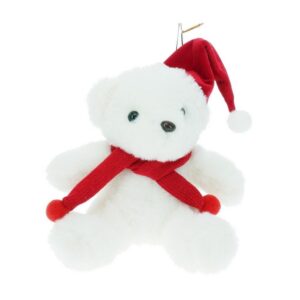 PELUCHE ORSO NATALE DA APPENDERE 15 CM bianco (Cod. 41115-01)