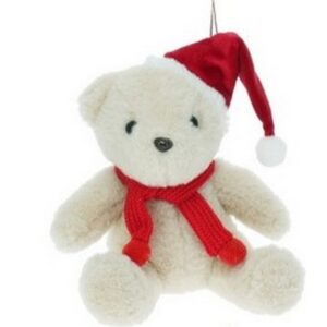 PELUCHE ORSO NATALE DA APPENDERE 15 CM crema (Cod. 41115-02)