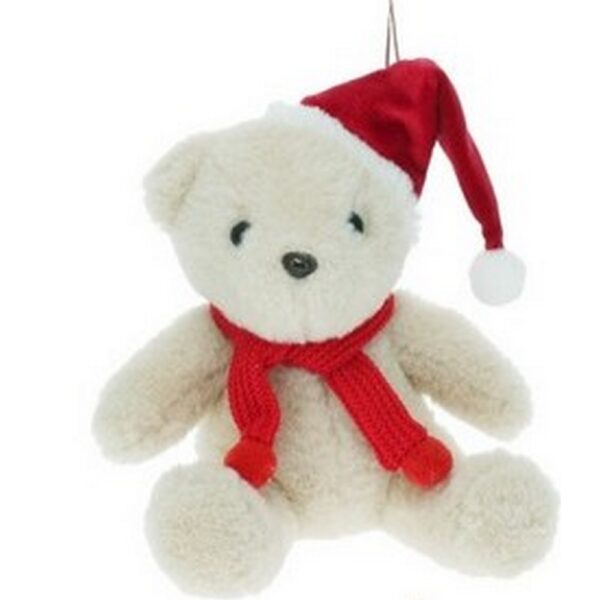 PELUCHE ORSO NATALE DA APPENDERE 15 CM crema (Cod. 41115-02)