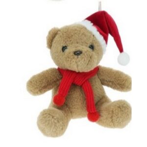 PELUCHE ORSO NATALE DA APPENDERE 15 CM marrone (Cod. 41115-03)