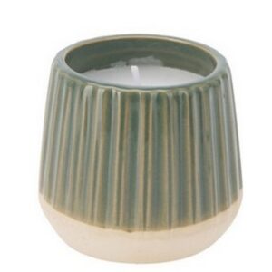 VASO PORCELLANA CON CANDELA 7X6 CM verde (Cod. 41116-04)