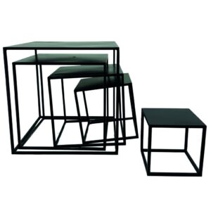 SET 5 STRUTTURE CUBO CON PIANO 15/20/25/30/35 CM nero (Cod. 41155-01)