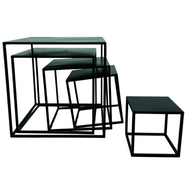 SET 5 STRUTTURE CUBO CON PIANO 15/20/25/30/35 CM nero (Cod. 41155-01)