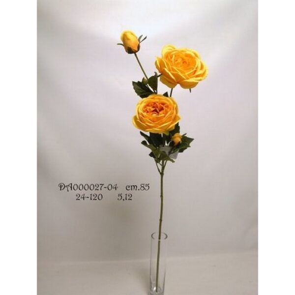 RAMO ROSE 2 FIORI E 2 BOCCIOLI giallo (Cod. 29147-02)