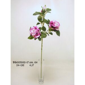 RAMO 2 ROSE E 2 BOCCIOLI 67CM fucsia-17 (Cod. 31643-09)