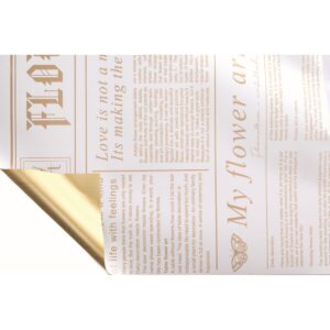 12 PZ. FOGLI  FLOWER JOURNAL  60MY 58X58 CM  oro (Cod. 41068-02)