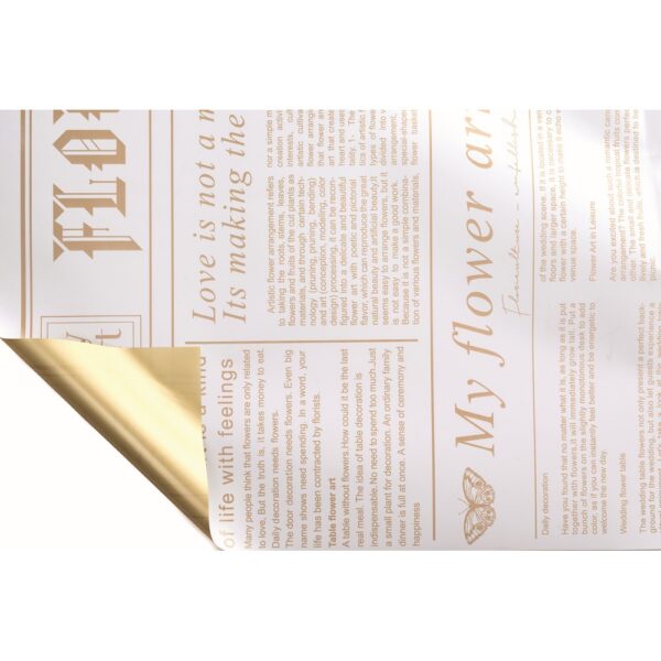 12 PZ. FOGLI  FLOWER JOURNAL  60MY 58X58 CM  oro (Cod. 41068-02)