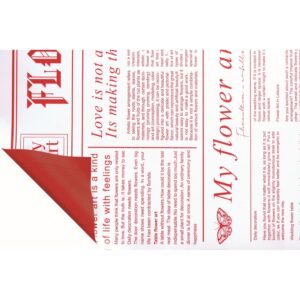 12 PZ. FOGLI  FLOWER JOURNAL  60MY 58X58 CM  rosso (Cod. 41068-03)