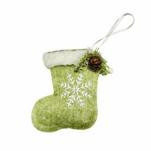 DECORO CALZA DA APPENDERE H12 CM verde (Cod. 41128-01)