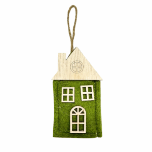 DECORO CASETTA DA APPENDERE H12 CM verde (Cod. 41128-03)