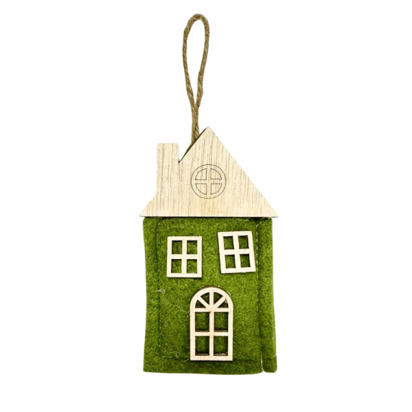 DECORO CASETTA DA APPENDERE H12 CM verde (Cod. 41128-03)